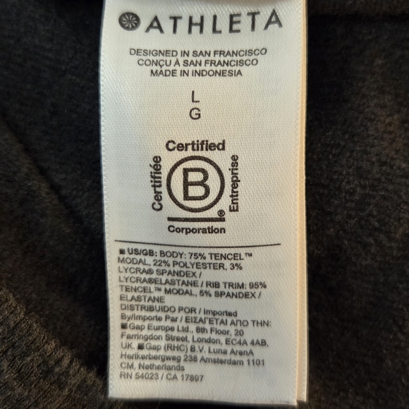Athleta Dark Gray V-Neck Sweater Size L - Picture 4 of 5